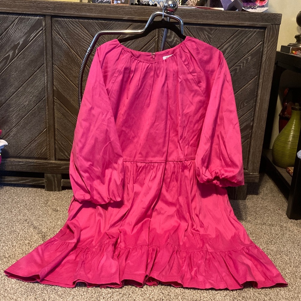 Chico's bahamian Pink short Dress with balloon sleeves, NWT